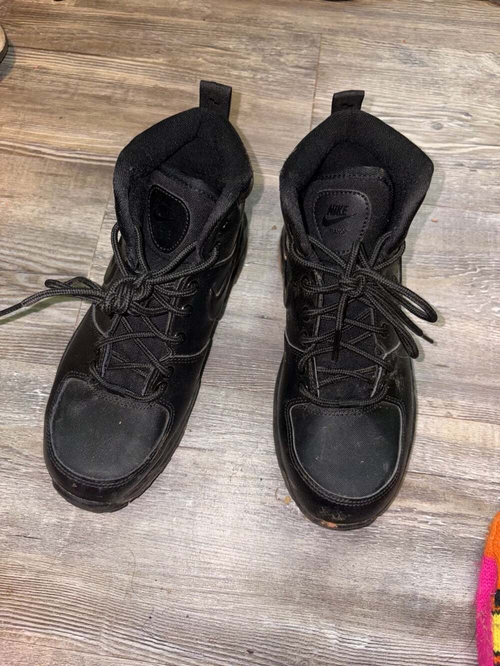 Youth Nike Manoa Leather Hiking Boots - Black